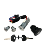 Lock set, control unit, radio remote control